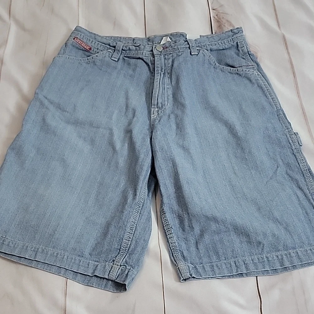 Lucky Brand Mens Carpenter Style Denim Jean Shorts Made in the USA Light Wash 33